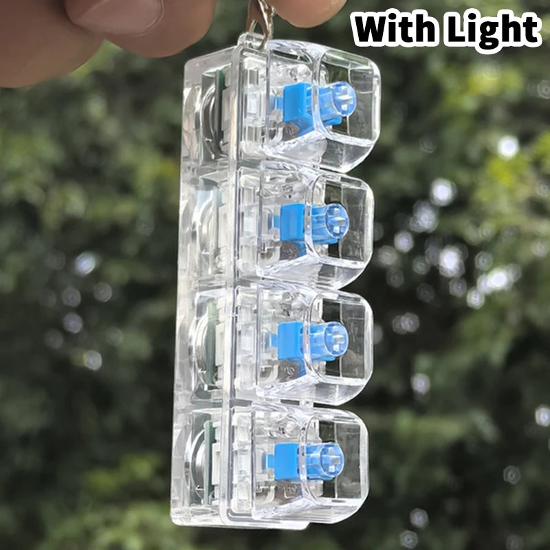 4/9 Keys Mechanical Keyboard Axis Tester LED Keyboard Key Toy Stress Relief DIY Button Keycap Fidget Keychain Toys Gift