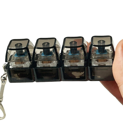 4/9 Keys Mechanical Keyboard Axis Tester LED Keyboard Key Toy Stress Relief DIY Button Keycap Fidget Keychain Toys Gift